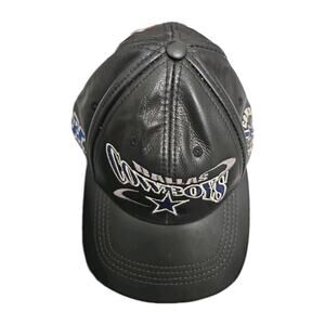 Vintage Dallas Cowboys Pro Elite Leather Strapback Hat Unstructured Made in USA